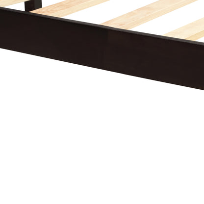 Espresso Queen Platform Bed Frame with Headboard and Wood Slat Support – No Box Spring Required