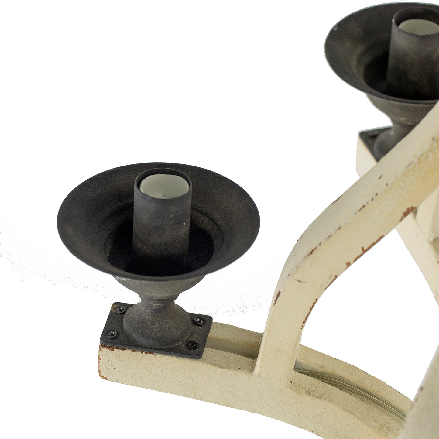 6-Light Wood Chandelier with Adjustable Chain for Kitchen/Dining/Foyer, 60W Bulbs Not Included Cream