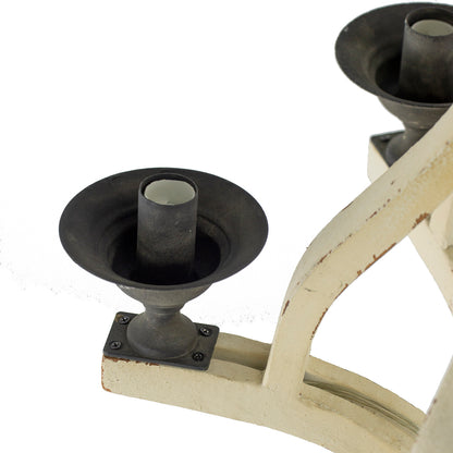 6-Light Wood Chandelier with Adjustable Chain for Kitchen/Dining/Foyer, 60W Bulbs Not Included Cream