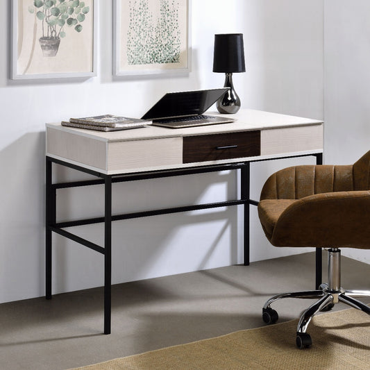 Industrial Chic Writing Desk with Built-in USB Charging Port