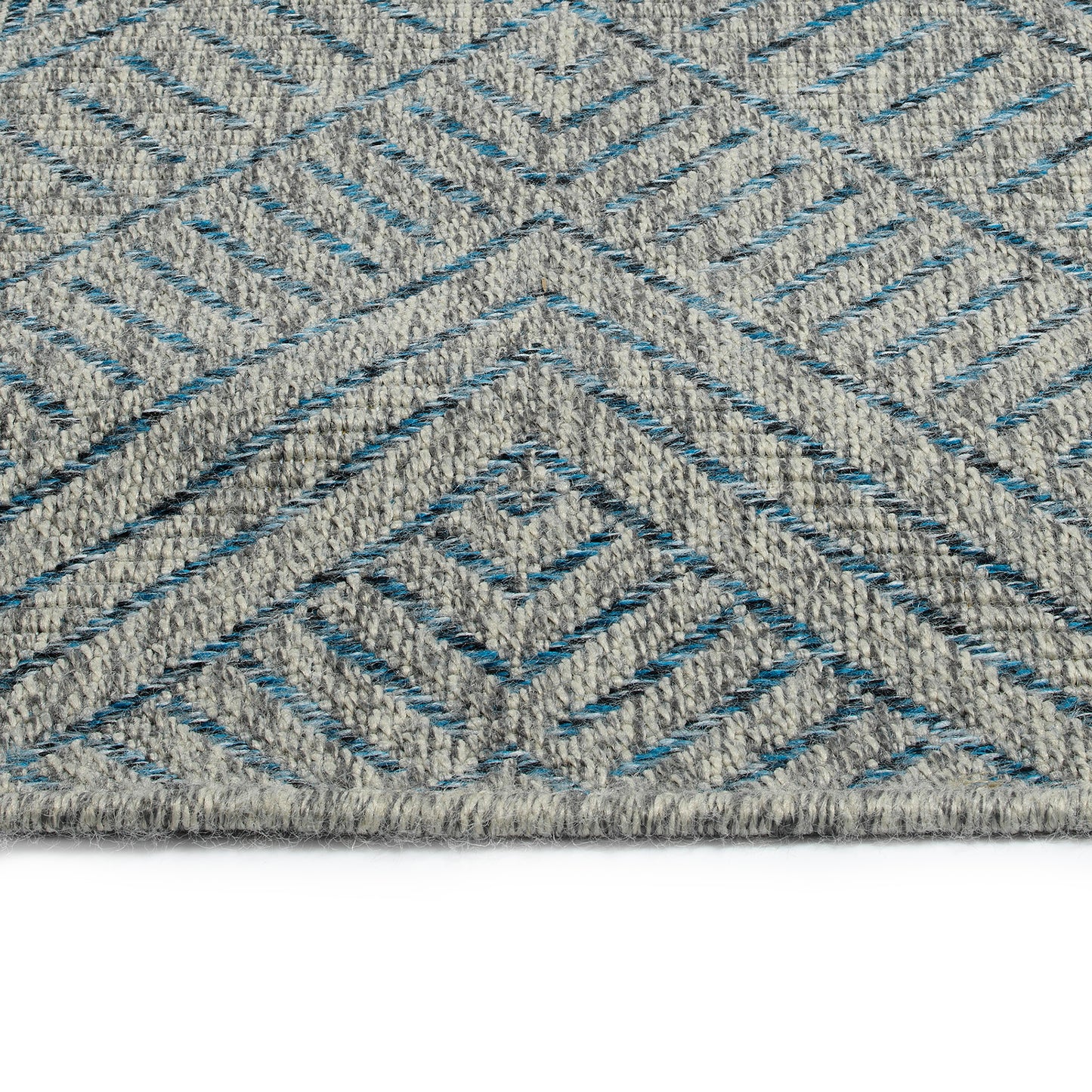 Rectangle Area Rug, 5'3" x 7'6", Polypropylene, Indoor/Outdoor, UV/Stain Resistant, Modern Textured Blue