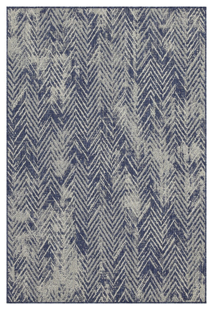Indoor/Outdoor Flatweave Area Rug 7'3"x5'3", Polypropylene/Polyester, Stain-Resistant, Living Room, Blue