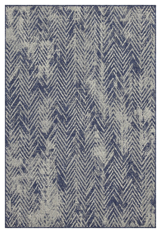 Indoor/Outdoor Flatweave Area Rug 7'3"x5'3", Polypropylene/Polyester, Stain-Resistant, Living Room, Blue