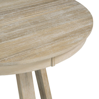 Retro 5 Piece Round Dining Set With 16In Leaf Chairs Natural