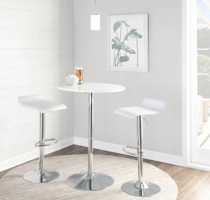 Elia Contemporary Adjustable Bar Table in White by LumiSource