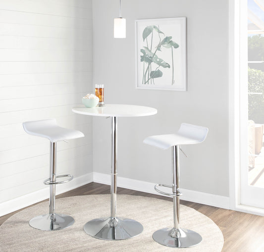 Elia Contemporary Adjustable Bar Table in White by LumiSource