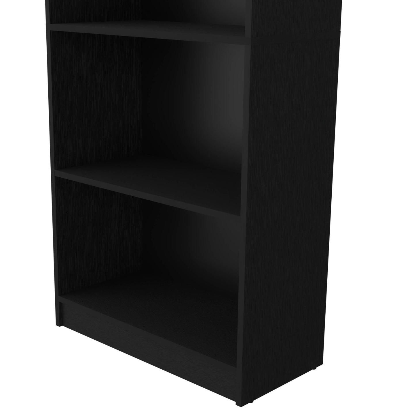 Modern Black 4-Tier Bookcase with Versatile Storage Solutions