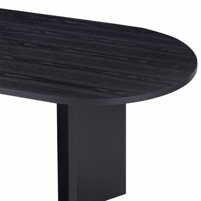 Wood Dining Table For Small Spaces MDF Top Modern Kitchen Black
