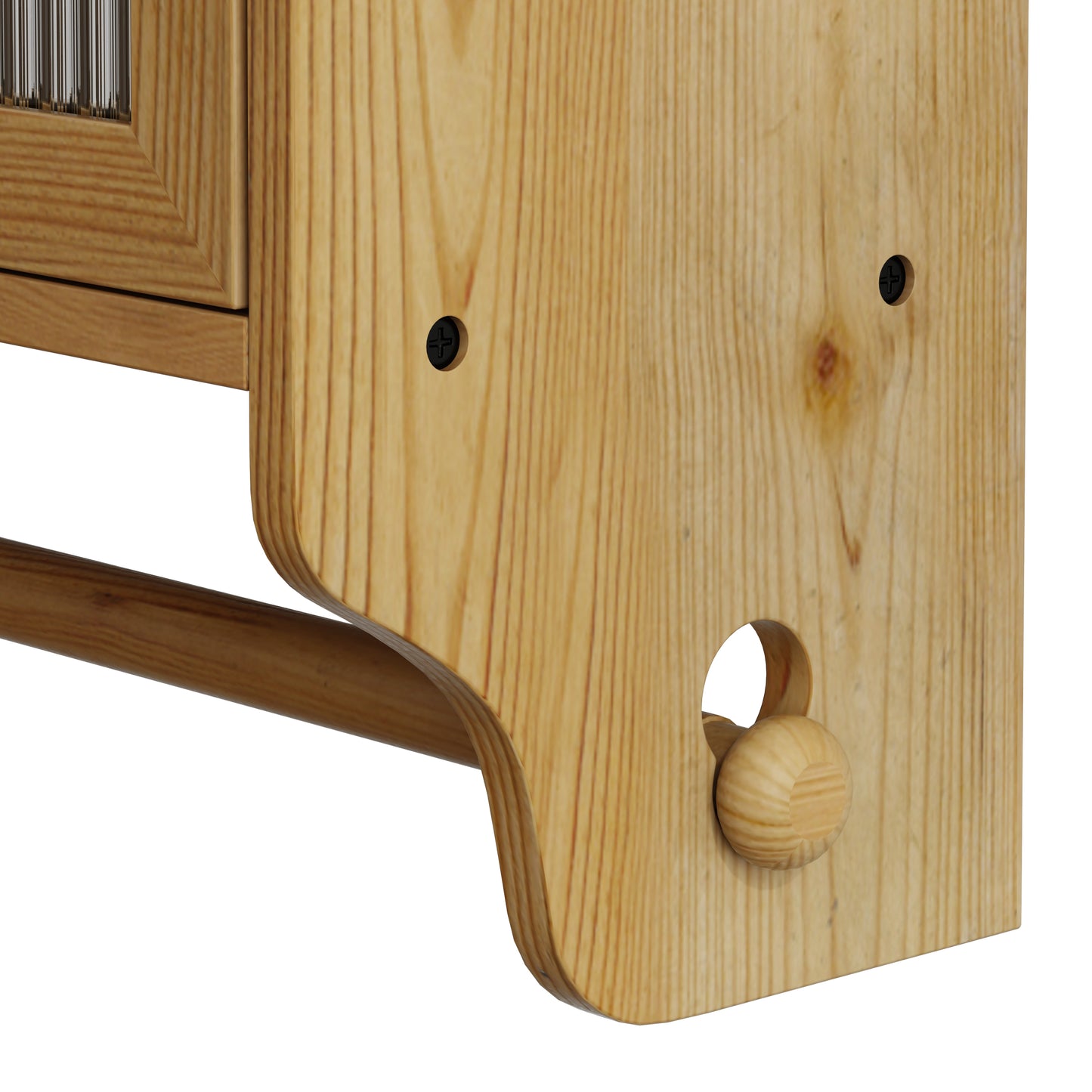 Vintage 24.8'' Wall-Mounted Double Door Cabinet with Three-Tier Storage and Towel Rack for Bathroom, Kitchen, and Dining Room - Natural Wood Finish