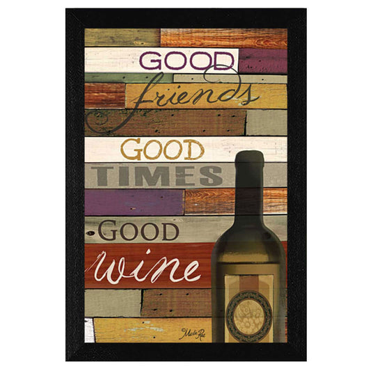 Framed Printed Wall Art Poster, Ready to Hang - 14 x 20 Inches, Wine Theme Decor, Multicolor