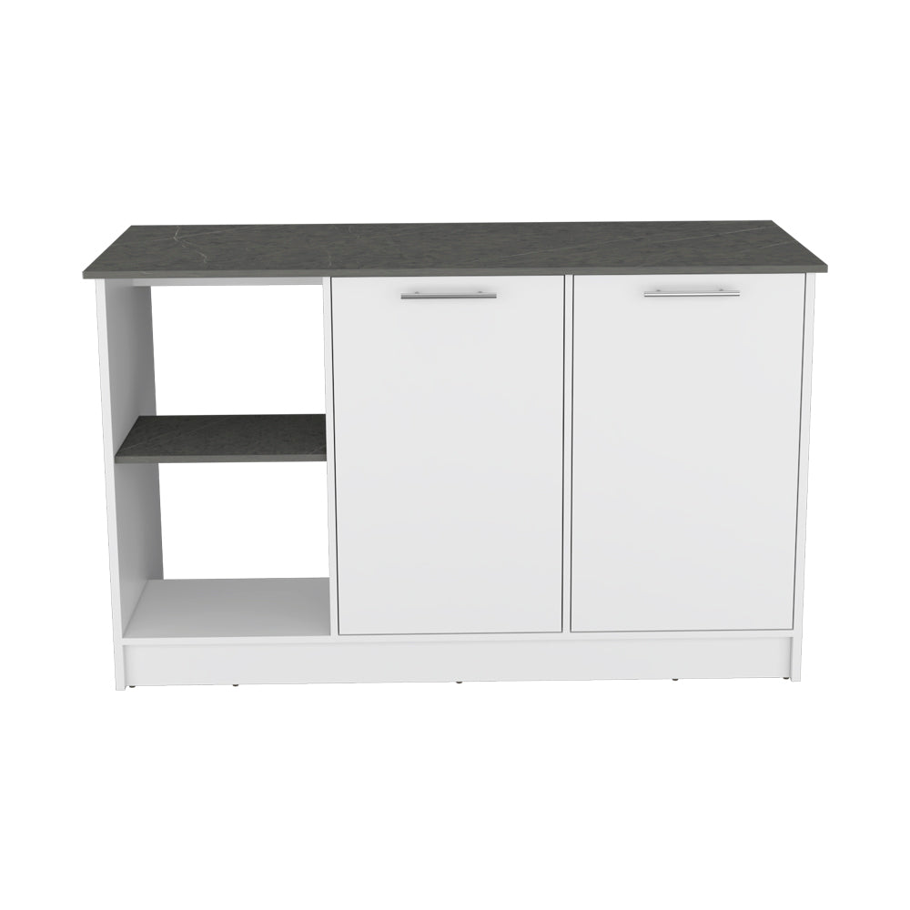 Padua Kitchen Island in White and Onyx Finish