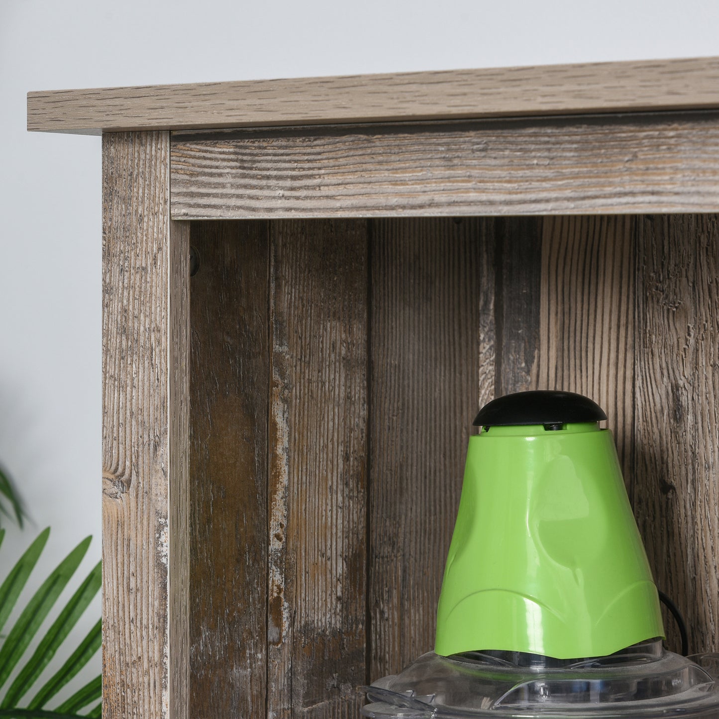 Rustic Farmhouse Kitchen Pantry Cabinet with Sliding Barn Door, Adjustable Shelving and Vintage Finish