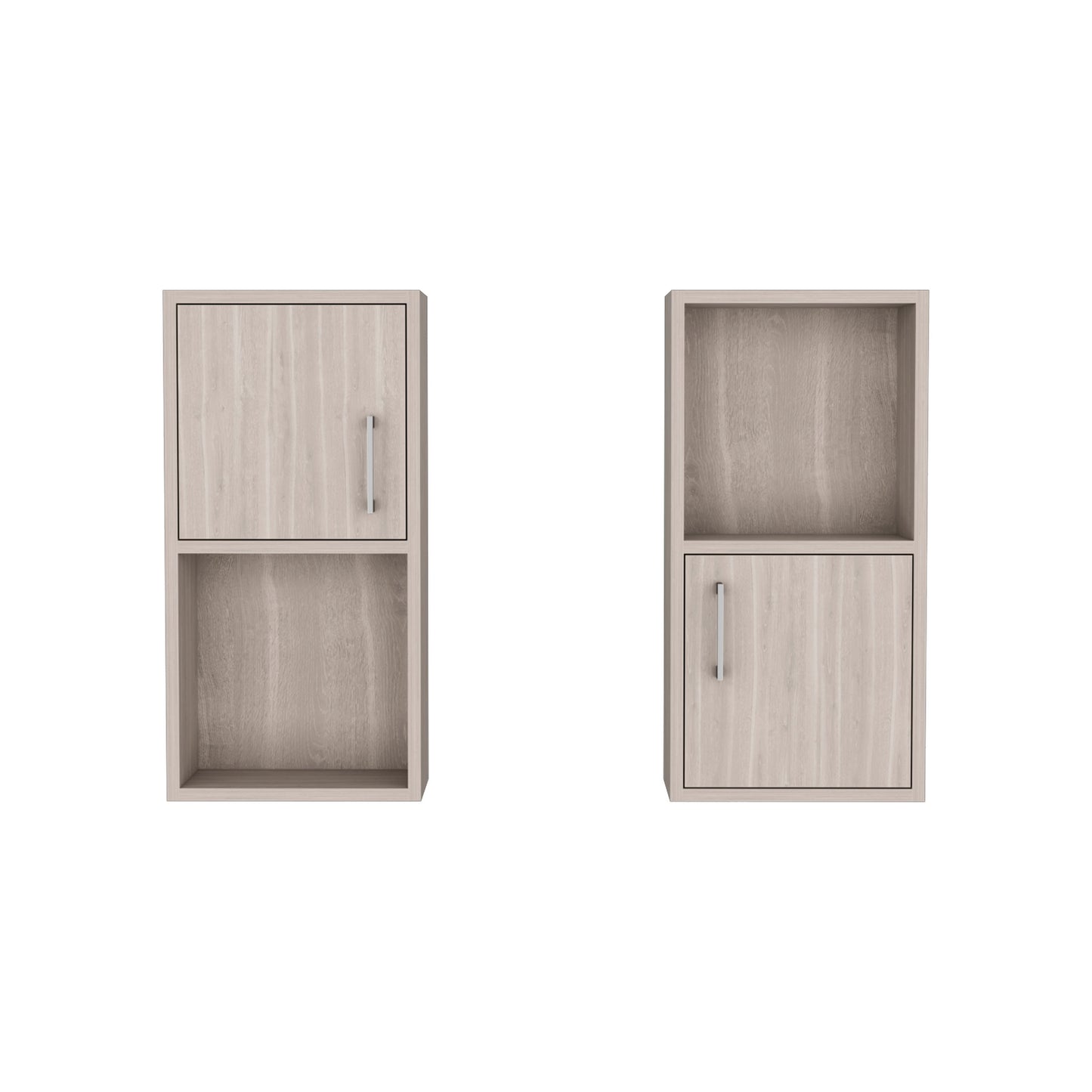 Oba 2-Pc Wall-Mounted Bathroom Medicine Cabinet with Open and Closed Storage