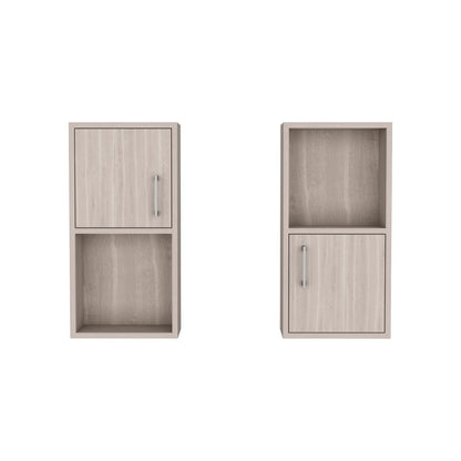 Oba 2-Pc Wall-Mounted Bathroom Medicine Cabinet with Open and Closed Storage