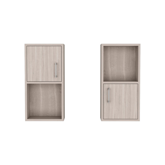 Oba 2-Pc Wall-Mounted Bathroom Medicine Cabinet with Open and Closed Storage