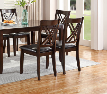 7 Piece Dining Set With Table And Six X Back Chairs Espresso