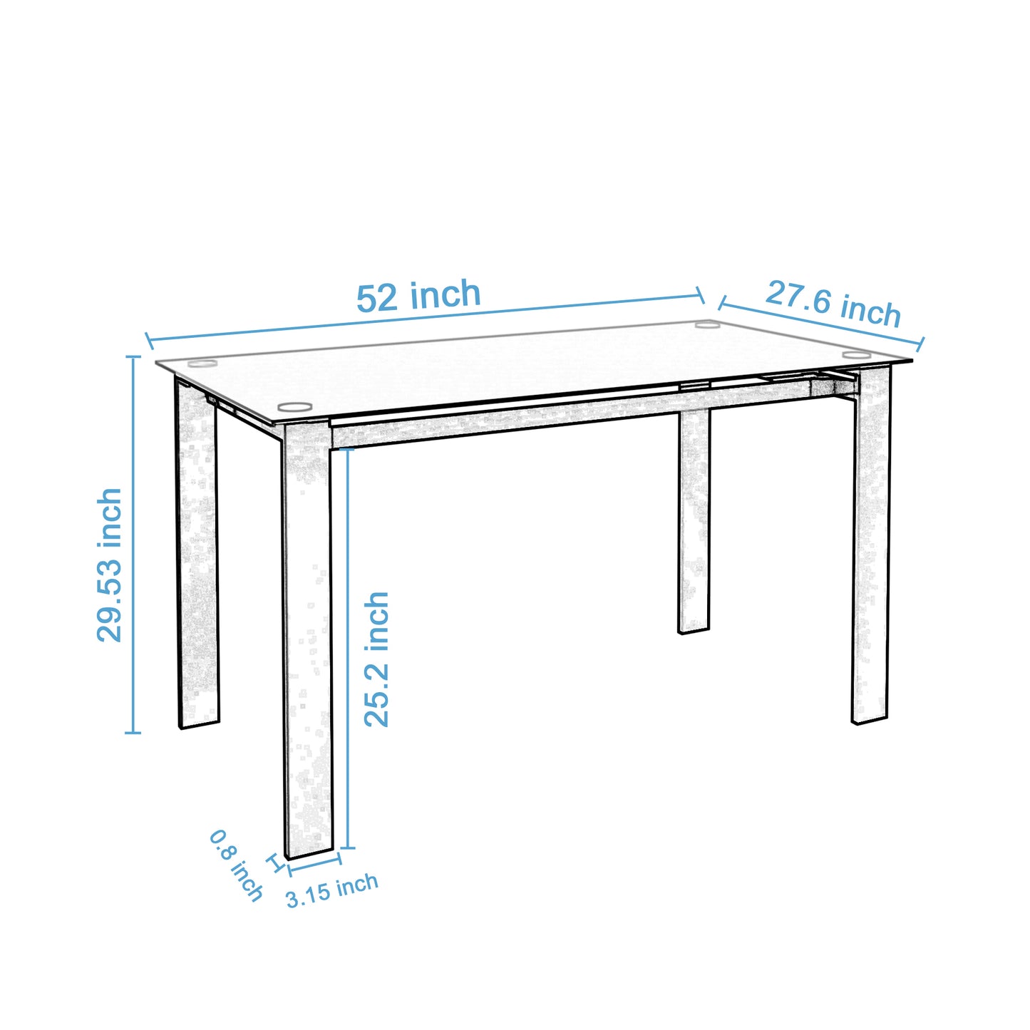 Multi Function Dining Table For Living Room Glass Top Black