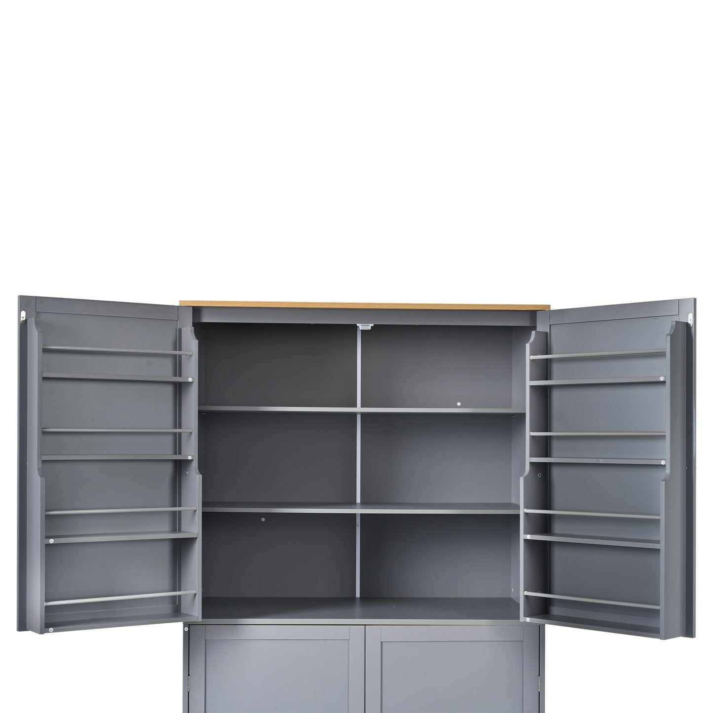 40.2"x20"x71.3" Modern High Kitchen Pantry - Spacious Storage Cabinet with Adjustable Shelves & Drawers in Gray