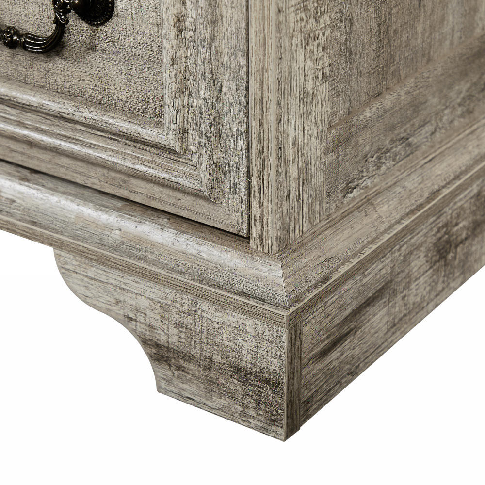 Vintage-Inspired 7-Drawer Rustic Dresser for Bedroom, Elegant Storage Chest with Antique Finish, Versatile Organizer for Living Room and Hallway, Distressed White Wood Design