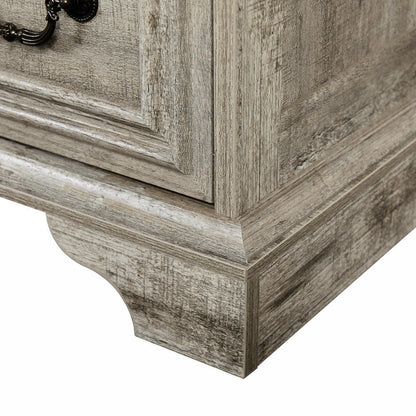 Vintage-Inspired 7-Drawer Rustic Dresser for Bedroom, Elegant Storage Chest with Antique Finish, Versatile Organizer for Living Room and Hallway, Distressed White Wood Design