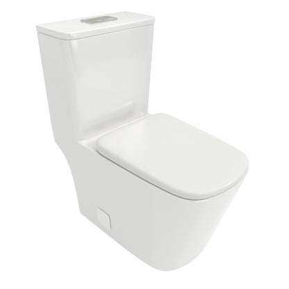 Modern One-Piece Ceramic Toilet with Dual Flush and Soft-Close Seat
