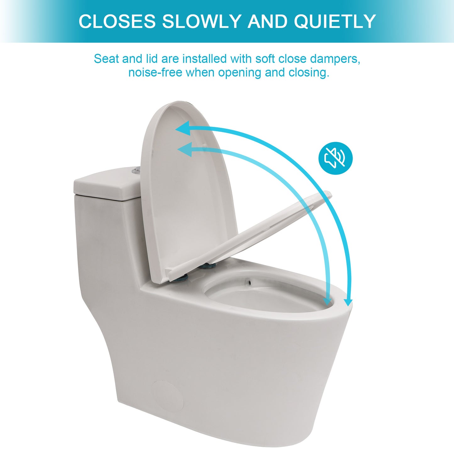 Modern Ceramic Elongated One-Piece Toilet with Soft-Close Seat and Dual Flush Function