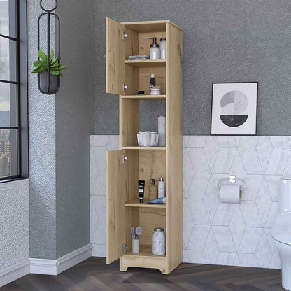 Charlotte Linen Cabinet, 2 Single Door Cabinet, Division, One Shelf