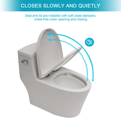 Modern Ceramic One-Piece Toilet with Soft-Close Seat and Powerful Tornado Flush System
