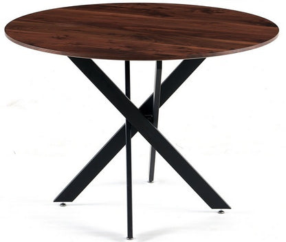 Round Table 42 Inch MDF Pedestal Seats 4 6 Black And Wood