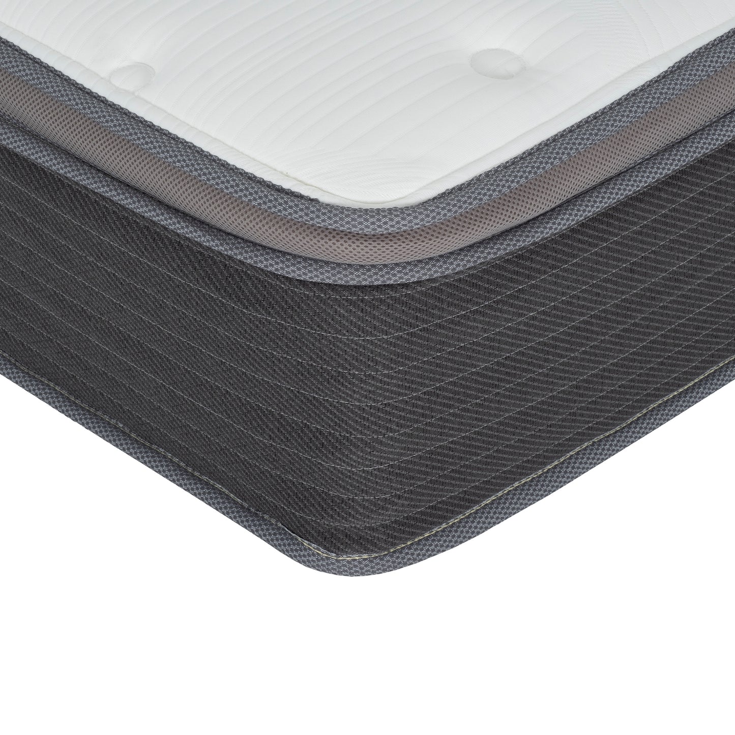 12-Inch Full Size Hybrid Pocket Spring Mattress with Plush Euro Top and Gel Memory Foam, White/Gray