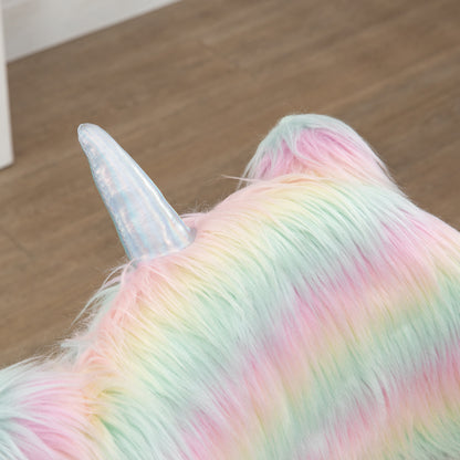 Colorful Fluffy Unicorn Desk Chair with Adjustable Height and 360° Swivel Base