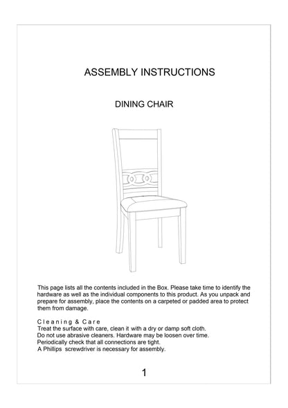 Set of 2 Dining Room Side Chairs with Cushioned Seats, Rubberwood, Upholstery, 18x22.5x38 in, Grey Finish