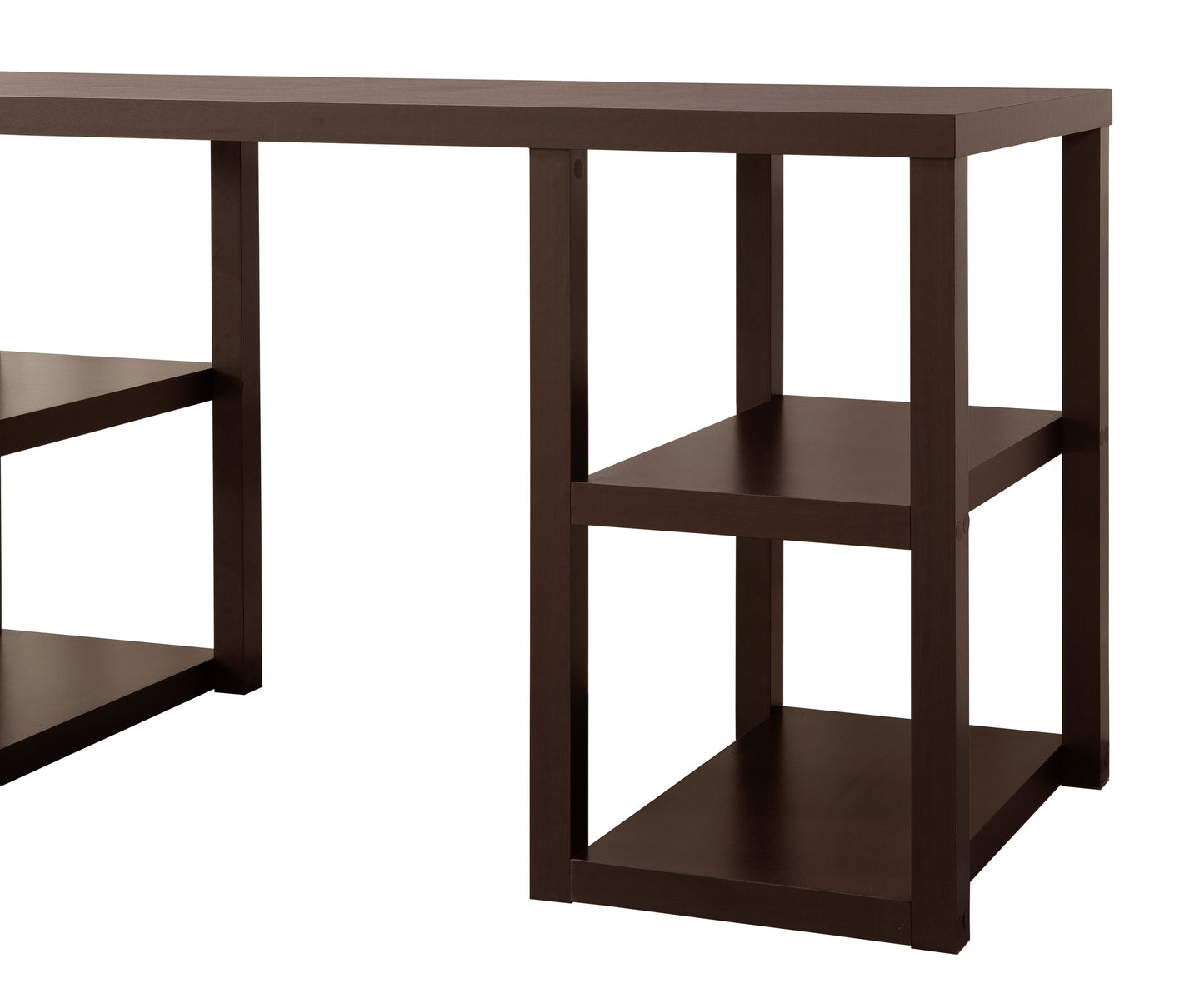 Mahogany Finish Cappuccino Desk with Shelves