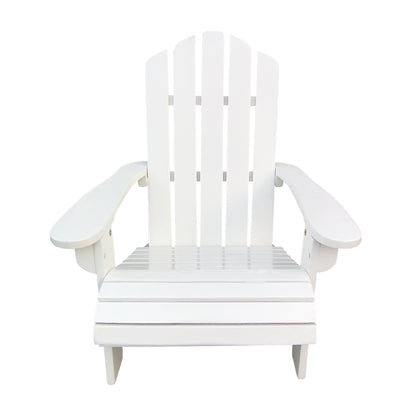 Child Sized Wooden Adirondack Chair For Indoor And Outdoor Use Solid Wood Construction For Patio Porch Garden White