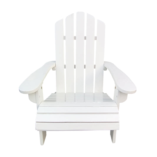 Child Sized Wooden Adirondack Chair For Indoor And Outdoor Use Solid Wood Construction For Patio Porch Garden White