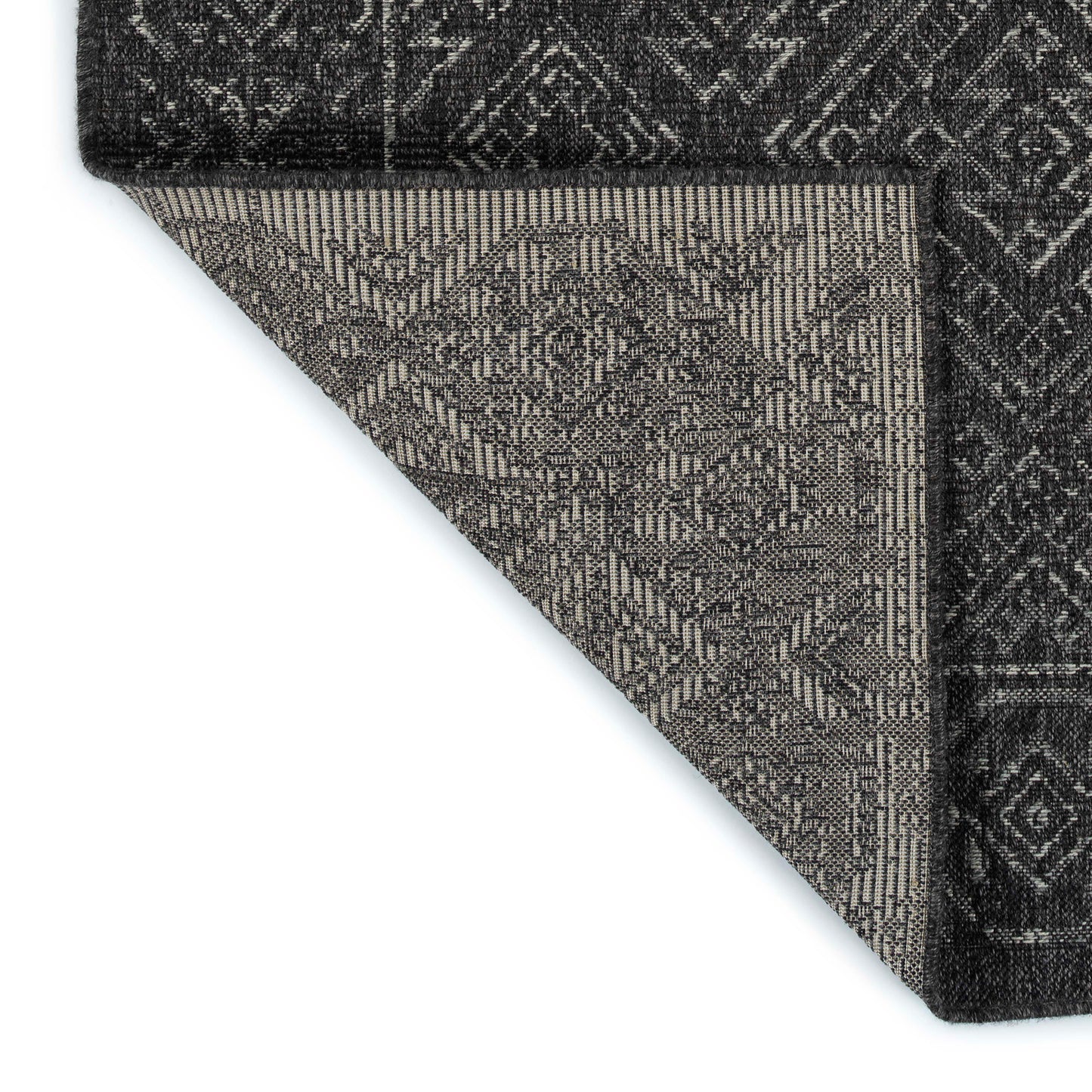 5'3" x 7'6" Rectangle Area Rug - Modern Geometric, Textured High-Low Loop, Polypropylene Indoor Charcoal
