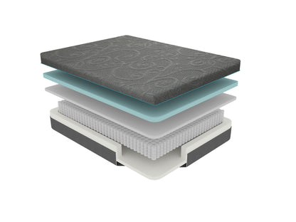 11-Inch Dark Gray Gel-Infused Memory Foam Hybrid Mattress - Full Size, Mattress in a Box