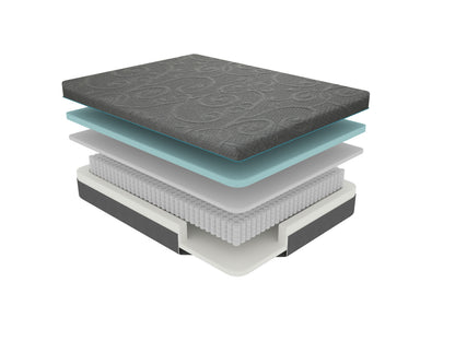 11-Inch Dark Gray Hybrid Mattress with Gel-Infused Memory Foam for Queen Bed, Mattress in a Box