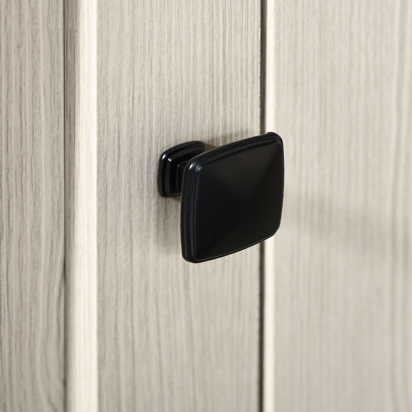 Cream White Farmhouse Style Computer Desk with Storage Drawers and Cabinets for Home Office