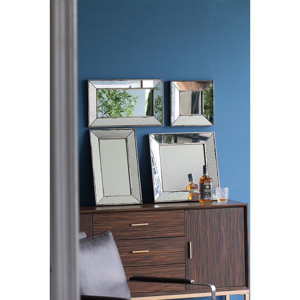 Versatile 16.5x24" Vintage-Style Wall Mirror and Decorative Tray
