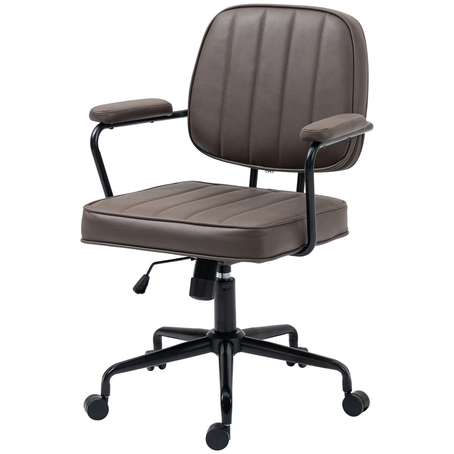 Vinsetto Ergonomic Microfiber Desk Chair with Adjustable Height and Tilt, Light Brown