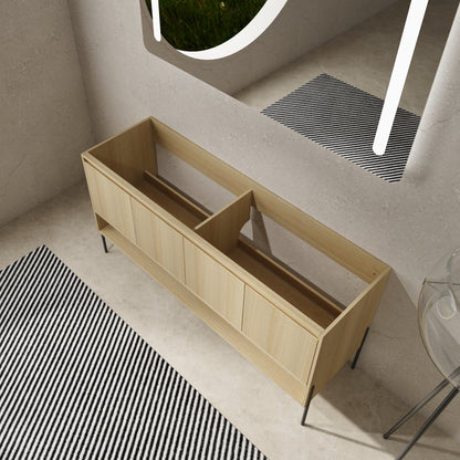 60-Inch Modern Freestanding Bathroom Vanity with 4 Soft-Close Doors - Sink Not Included