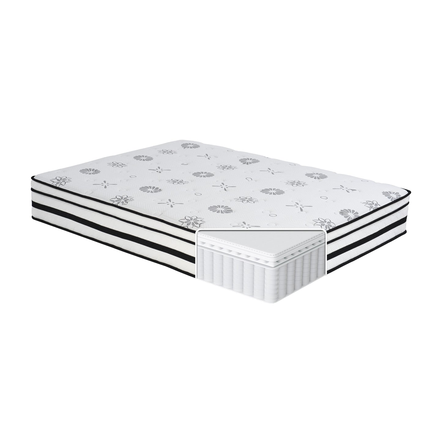 12-Inch Luxury Queen Hybrid Mattress with Breathable Quilted Cover and Plush Foam, Perfect for a Comfortable Night's Sleep