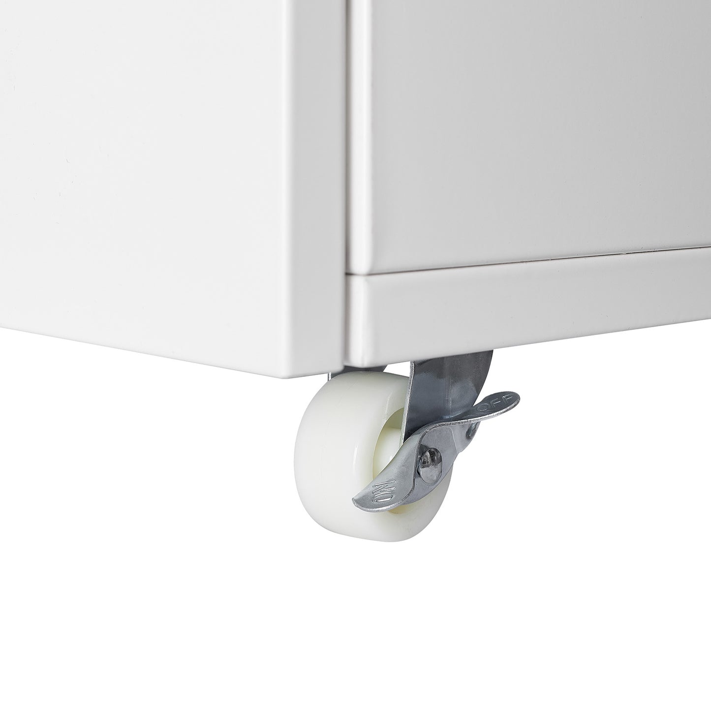 Versatile Mobile Copier Cabinet - White Steel 2-Door Printer and File Stand