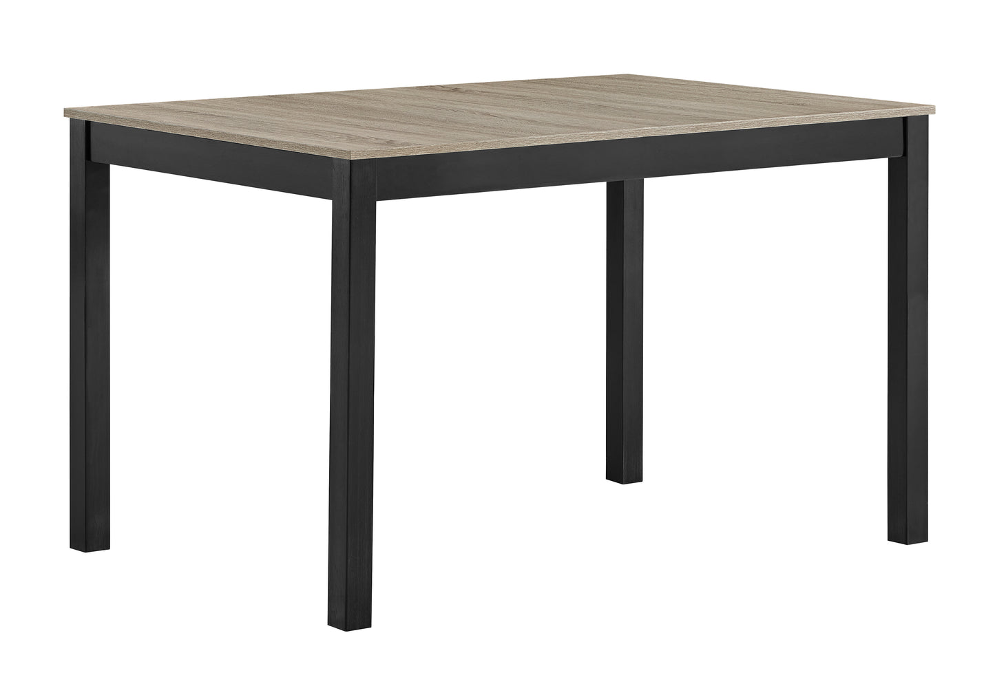 Contemporary Dining Table Two Tone Rustic Brown Black