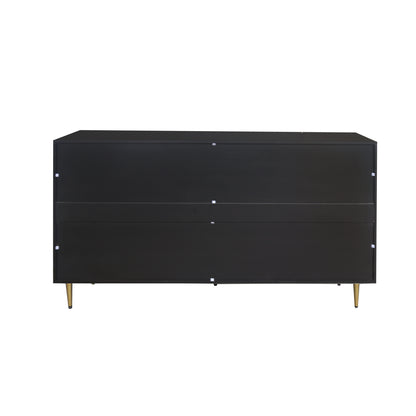 Modern Black Lacquered 4 Door Wooden Cabinet Sideboard Buffet Server Cabinet Storage Cabinet, for Living Room, Entryway, Hallway, Office, Kitchen and Dining Room
