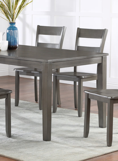 Rectangular Dining Table Wood Base Dining Room Gray Finish