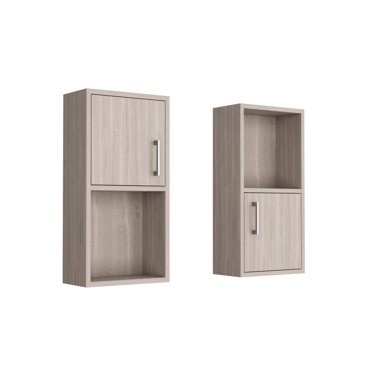 Oba 2-Pc Wall-Mounted Bathroom Medicine Cabinet with Open and Closed Storage