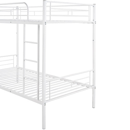 Stylish White Twin Over Twin Metal Bunk Bed for Space-Saving Solutions