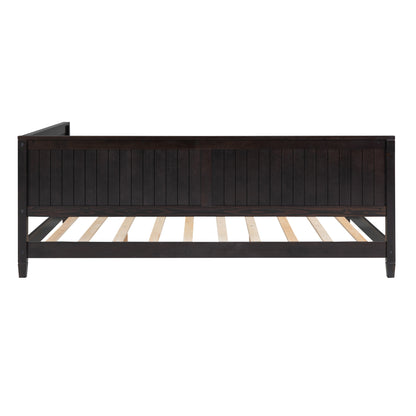 Elegant Espresso Wood Daybed/Sofa Bed with Mid-Century Modern Design